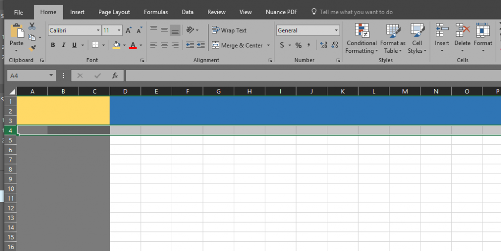 how to freeze first two rows in excel 2016